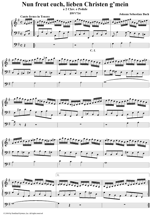 Nun freut euch, lieben Christen g'mein, BWV734