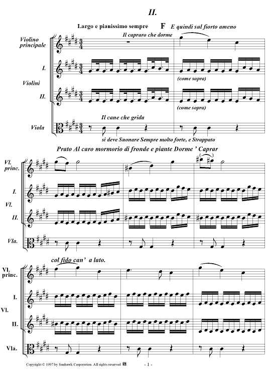 The Four Seasons: Spring, Movement 2 - Score