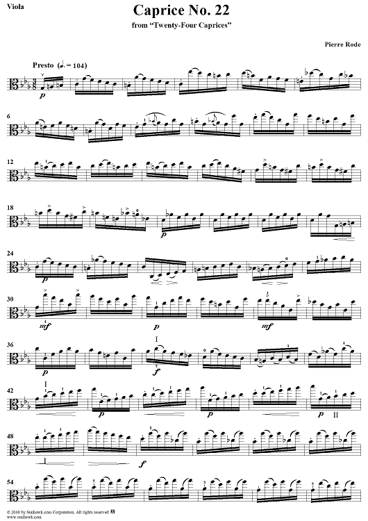 Caprice No. 22 from "Twenty-Four Caprices"