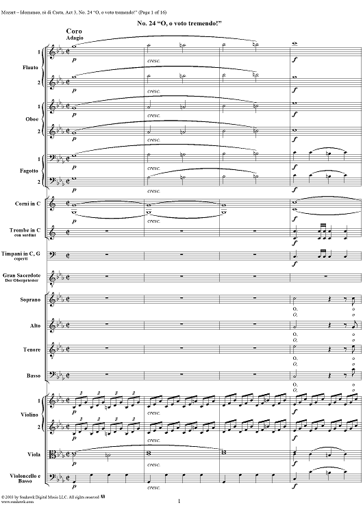 Idomeneo, rè di Creta, Act 3, No. 24 "O, o voto tremendo!" - Full Score