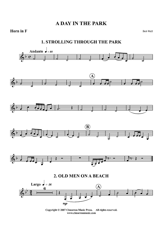 A Day in the Park - Horn in F