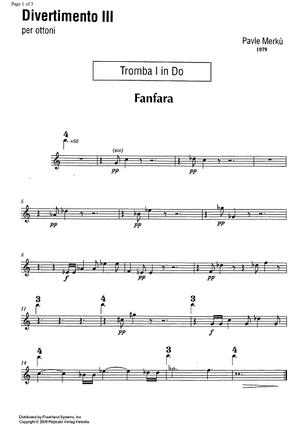 Divertimento III - Trumpet in C 1