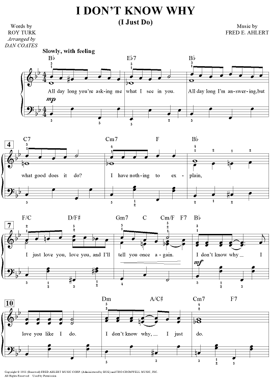 I Don't Know Why (I Just Do)