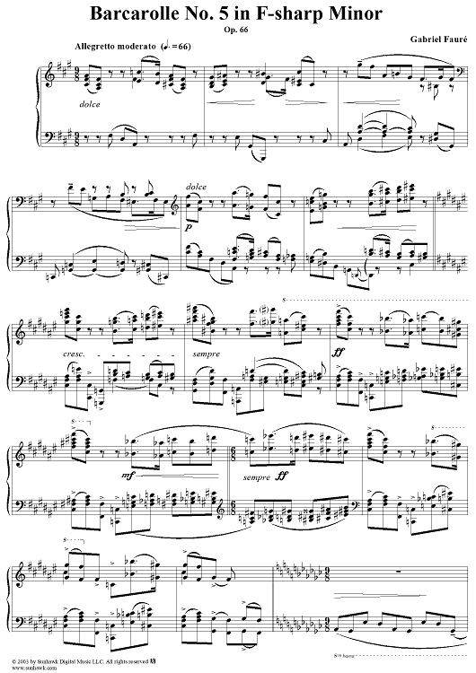 Barcarolle No. 5 in F-sharp Minor, Op. 66