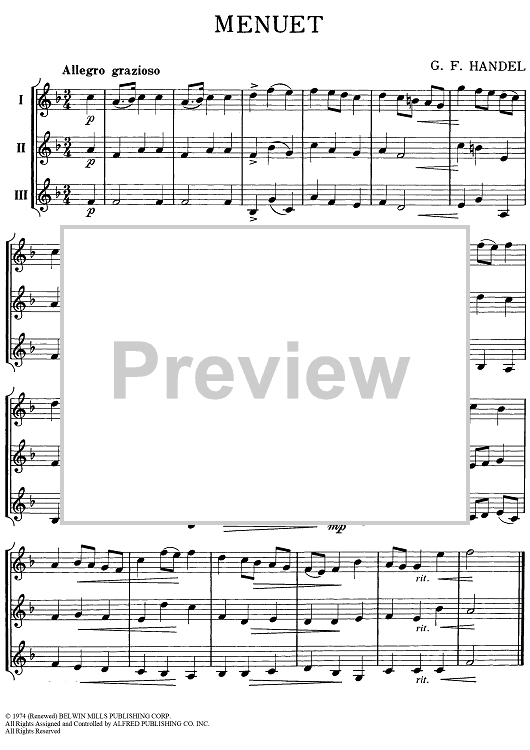Menuet - Bb Clarinet / Bass Clarinet