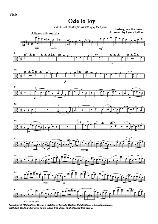 Ode To Joy - Viola