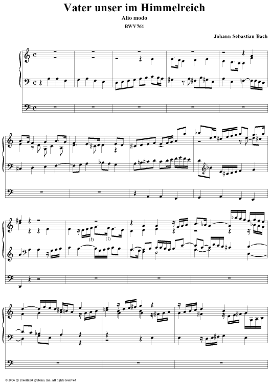Vater unser im Himmelreich, BWV761