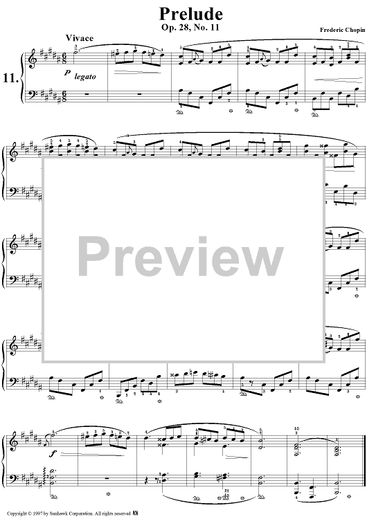 Prelude, Op. 28, No. 11 in B Major