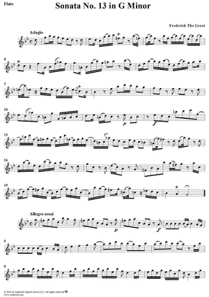 Sonata No. 13 in G Minor - Flute