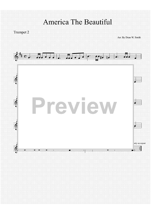 America the Beautiful - Trumpet 2