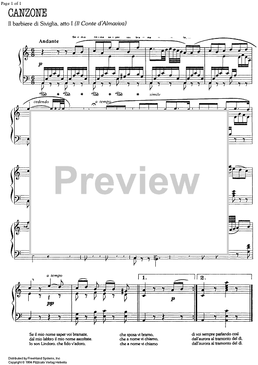 Canzone from Il Barbiere di Siviglia