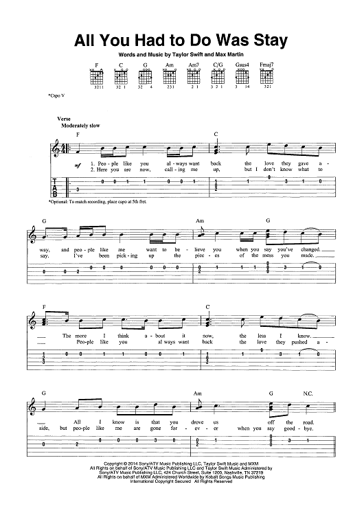 All You Had To Do Was Stay