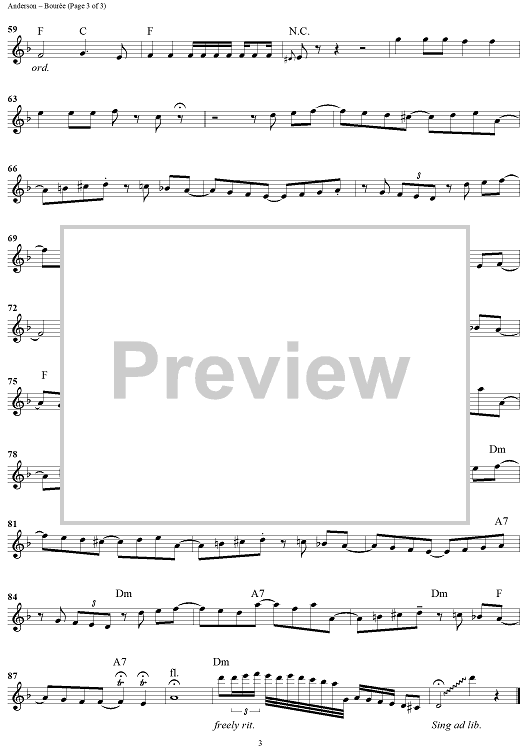 Bouree" Sheet Music by Jethro Tull for Flute Solo Sheet Music Now