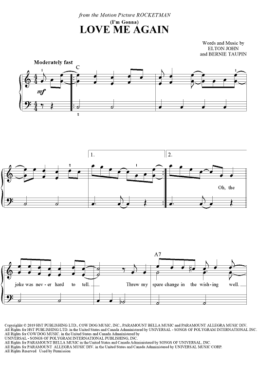 (I'm Gonna) Love me Again - from the Motion Picture Rocketman