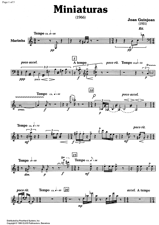 Miniatures (manuscript version) - Percussion
