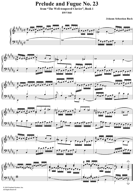 The Well-tempered Clavier (Book I): Prelude and Fugue No. 23