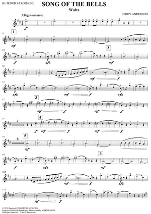 Song of the Bells - Tenor Saxophone