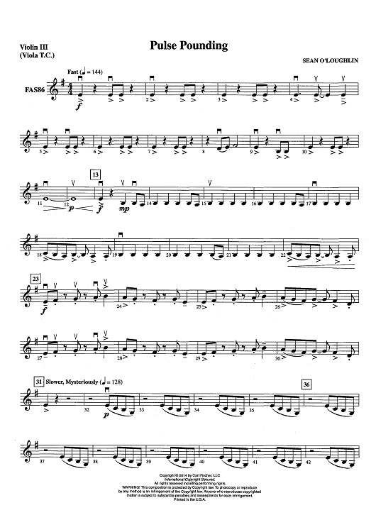 Pulse Pounding - Violin 3 (Viola T.C.)