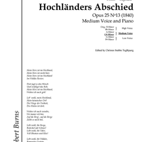 Hochländers Abschied Op.25 No.13