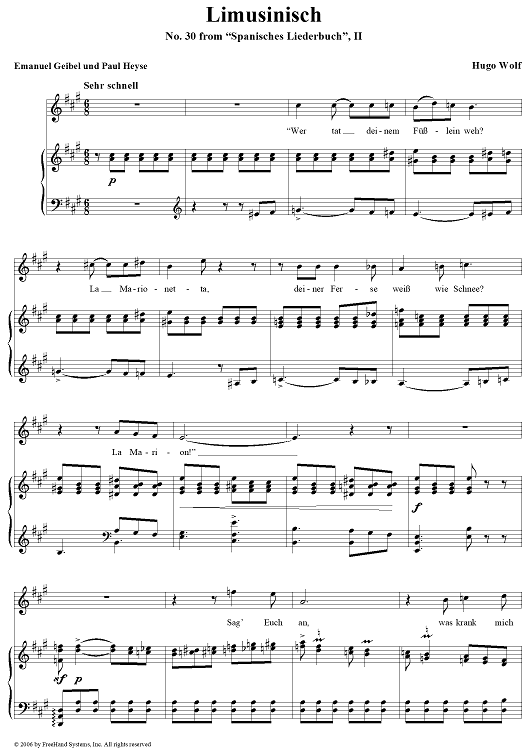 Limusinisch, No. 30 from "Spanisches Liederbuch" II