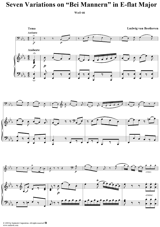 Seven Variations on "Bei Männern" in E-flat major, WoO 46