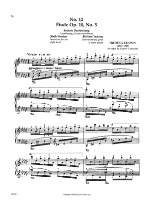 No. 12 - Étude Op. 10, No. 5 (Sixth Version)