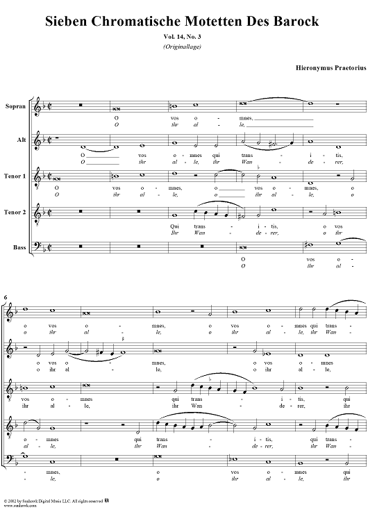 Sieben Chromatische Motetten Des Barock, vol.14, III