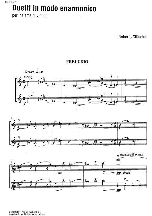 Duetti in modo enarmonico - Violin 1