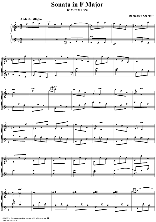 Sonata in F major, K151
