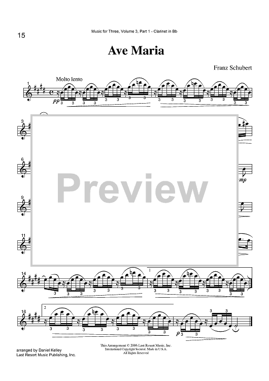 Ave Maria - Part 1 Clarinet in Bb