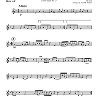 Air on the G String - Horn in F (plus optional part for Trombone)