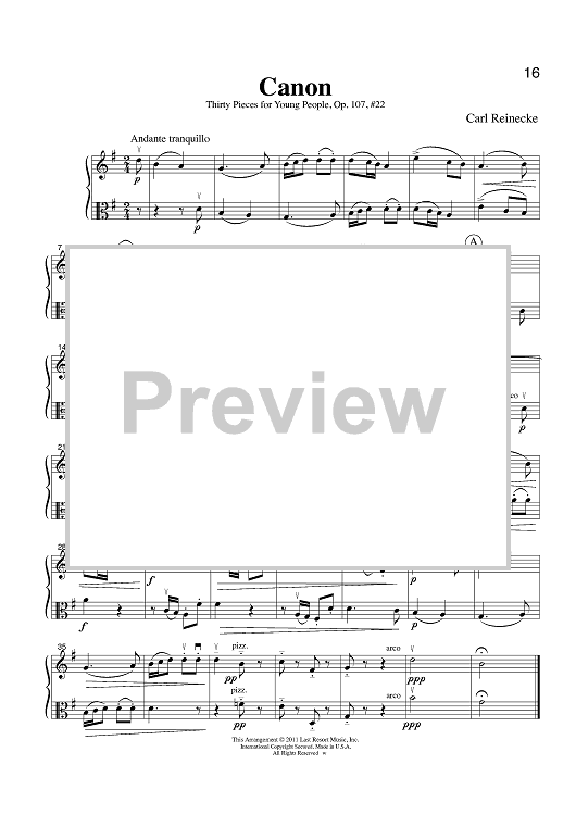 Canon - Thirty Pieces for Young People, Op. 107, #22