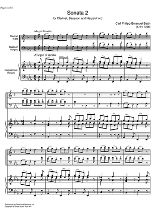 Sonata No. 2 Eb Major - Score
