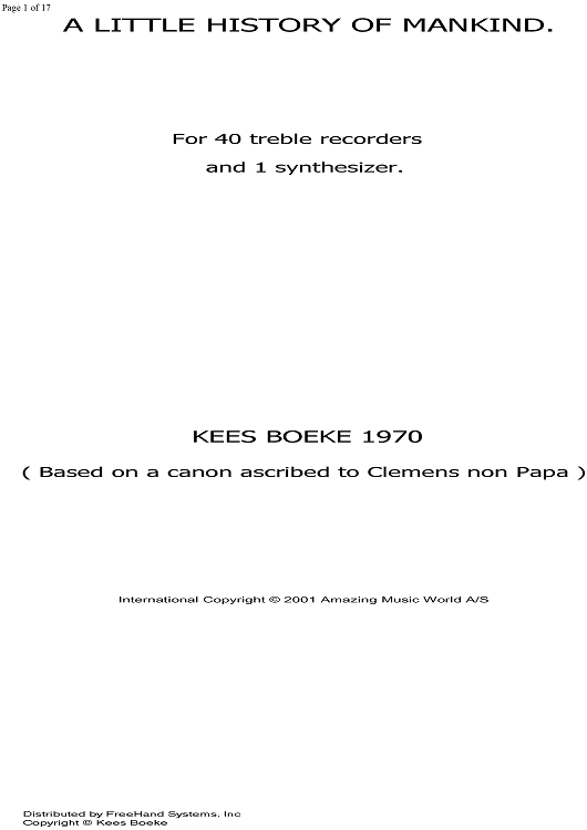 A Little History of Mankind - Score