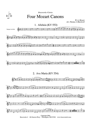 4 Mozart Canons - Trumpet 1 in Bb
