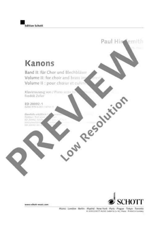 Kanons - Choral Score