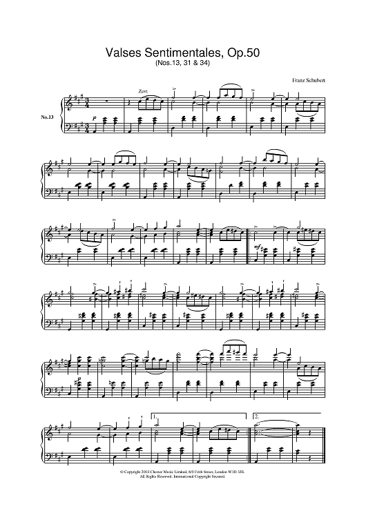 Valses Sentimentales, Op.50