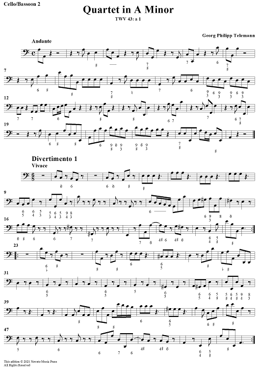 Quartet in A minor - Cello/Bassoon 2