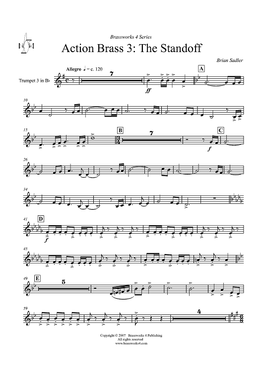 Action Brass 3: The Standoff - Trumpet 3 in B-flat