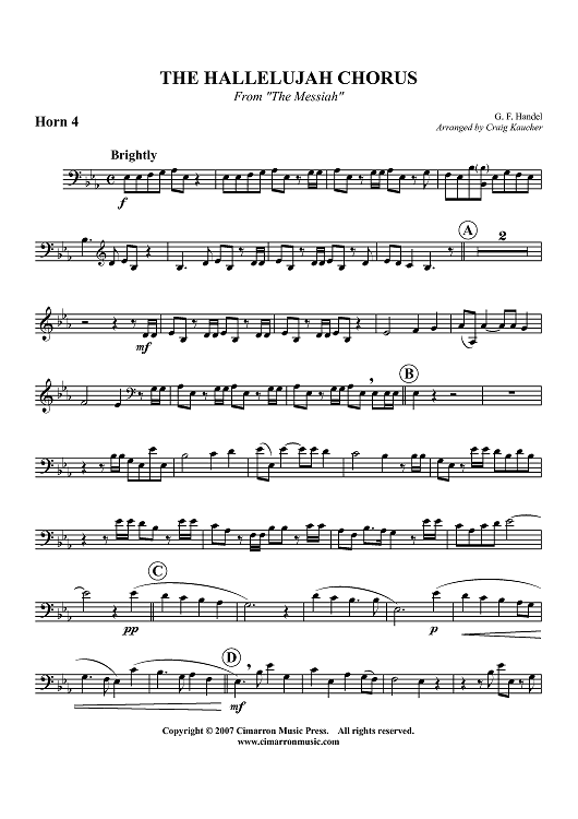 Hallelujah Chorus - From "The Messiah" - Horn in F 4