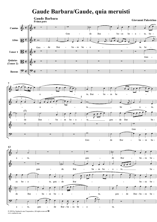 Gaude Barbara / Gaude, quia meruisti