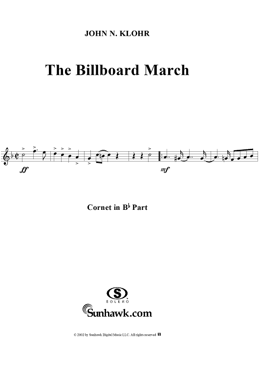 The Billboard March - Solo Cornet