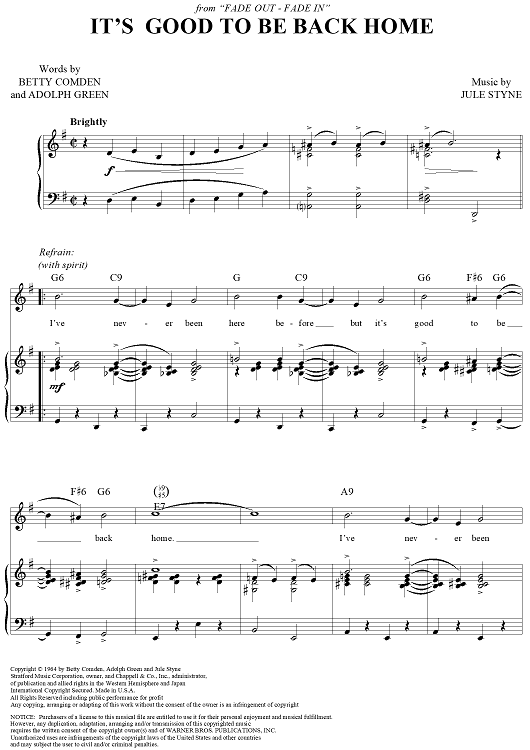 It's Good to Be Back Home