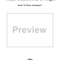 Violin Concerto in G Major    - from "L'Estro Armonico" - Op. 3/3  (RV310) - Cello