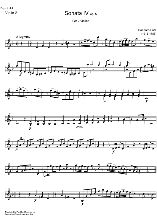 Sonata Op. 5 No. 4 - Violin 2