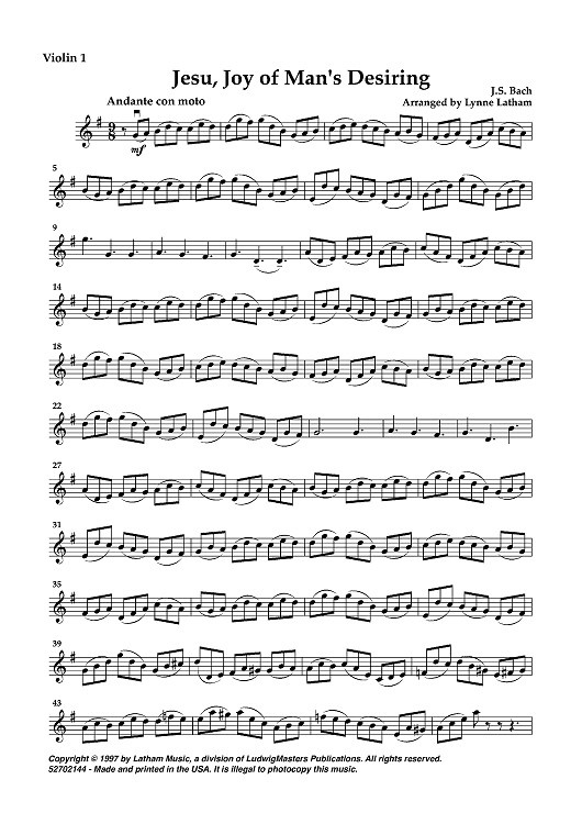 Jesu, Joy of Man's Desiring - Violin 1