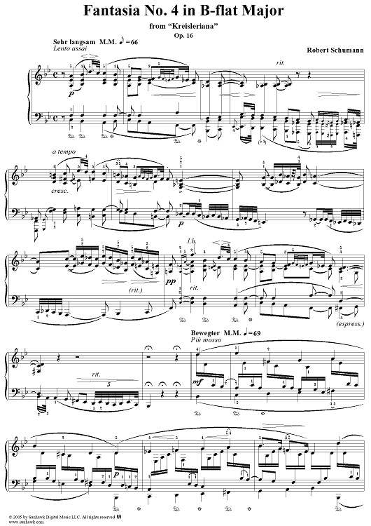 Kreisleriana, Op. 16: Sehr Langsam