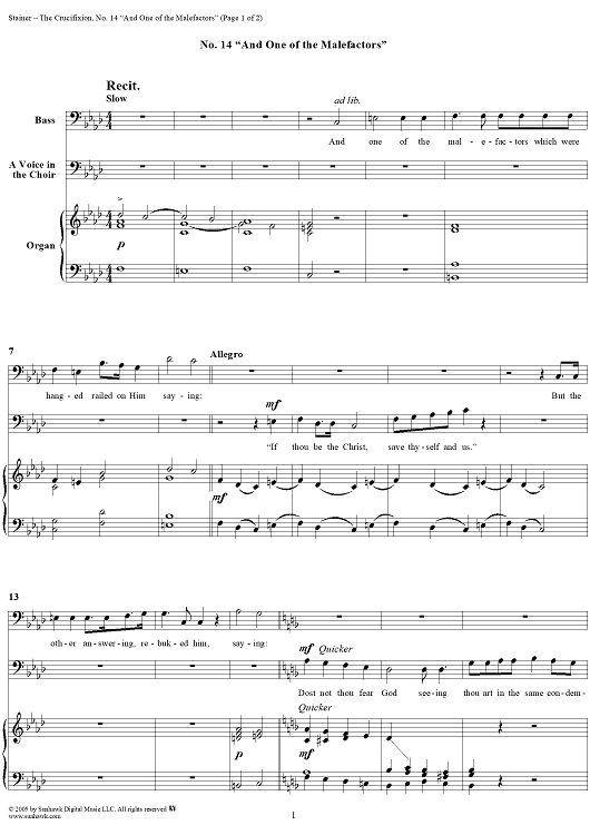 The Crucifixion: No. 14, And One of the Malefactors