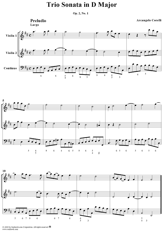 Trio Sonata in D Major, op. 2, no. 1