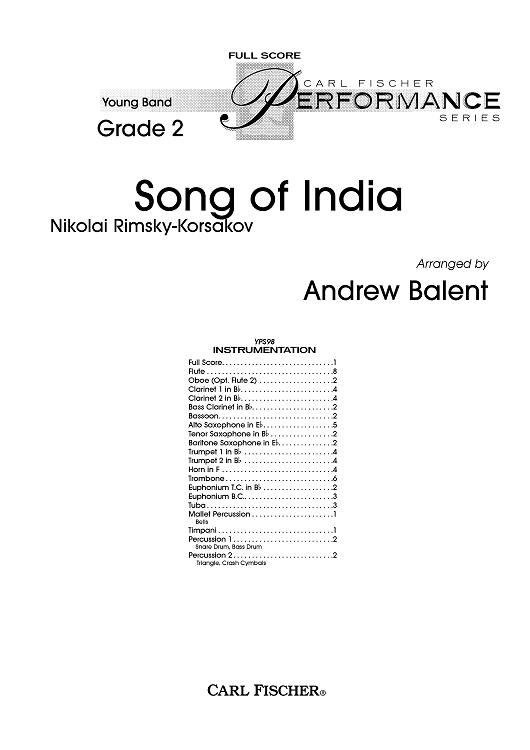 Song of India - Score